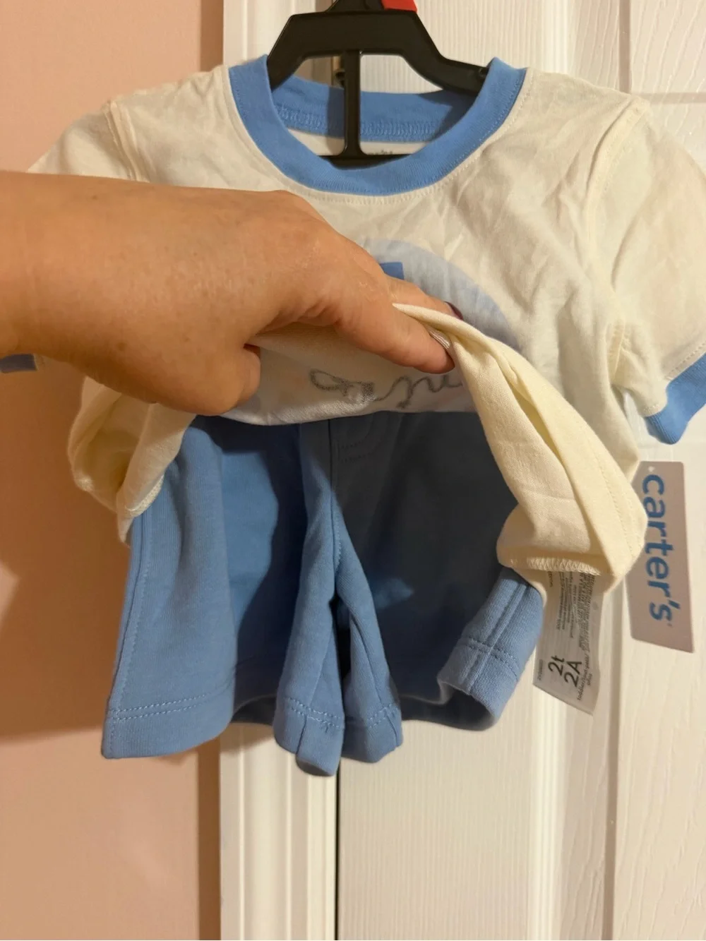 Carter's Cream & Blue 'Pool Party Animal' Short Sleeve Tee